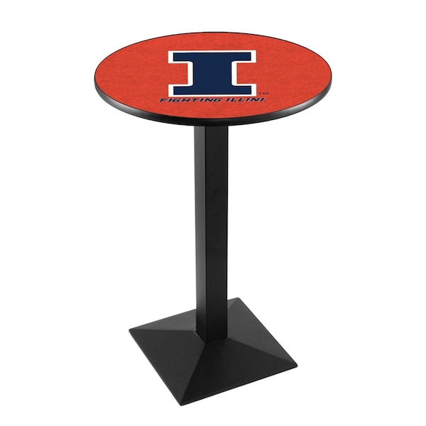 42" Blk Wrinkle Illinois Pub Table